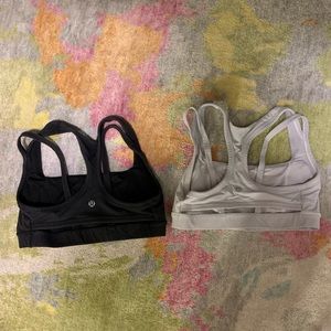 Lululemon sports bras. White and black. Size 6.